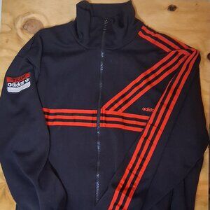 Adidas Originals Track Jacket – Black/Red – Size XL – Team Adidas Sleeve Patch –